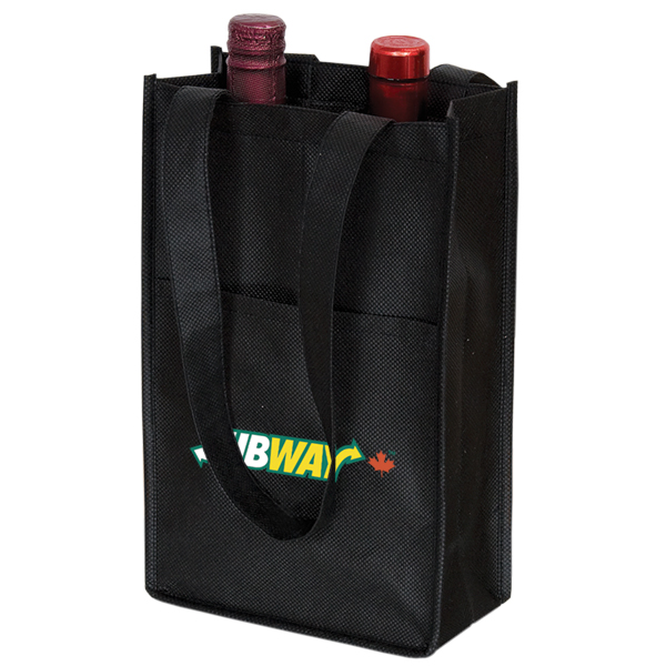 NON WOVEN TWO BOTTLE WINE BAG - Image 2
