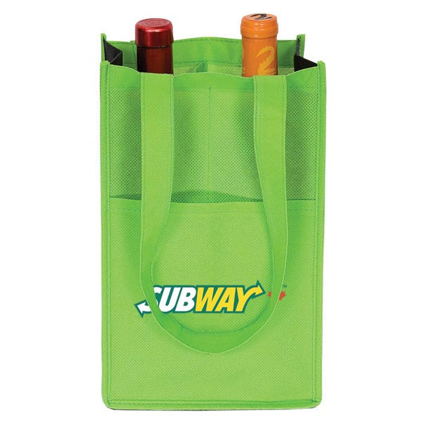 NON WOVEN TWO BOTTLE WINE BAG - Image 4