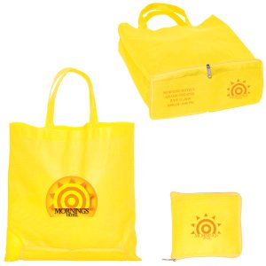 NON WOVEN ZIPPERED FOLDING TOTE