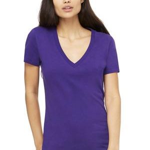 BELLA+CANVAS® SHORT SLEEVE DEEP V-NECK JERSEY LADIES' TEE
