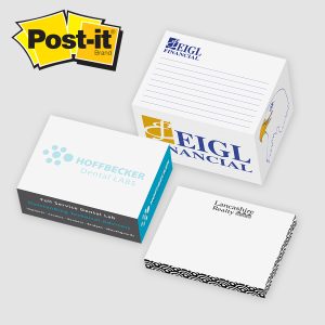 Post-it® Custom Printed Rectangle Notes Cube — CB34F 3" x 4" x 2-3/4"