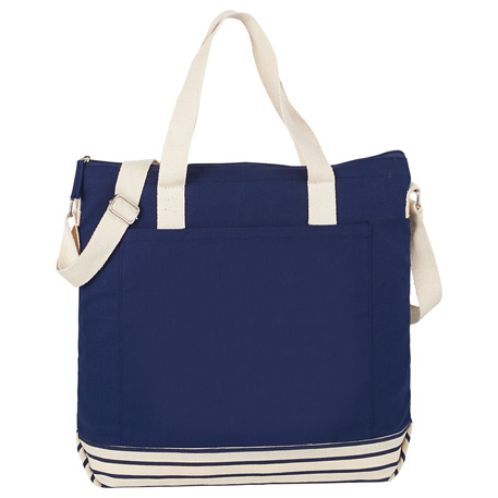 10 oz. Cotton Canvas Striped Tall Beach Tote - Image 3