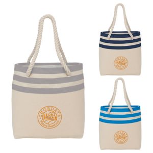 Capri Stripe Junior 8oz Cotton Canvas Rope Tote