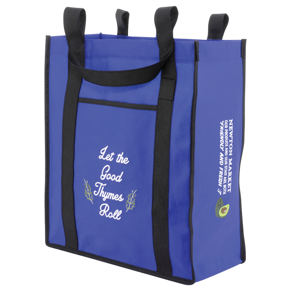 Contrast Non-Woven Carry-All Tote - Image 2
