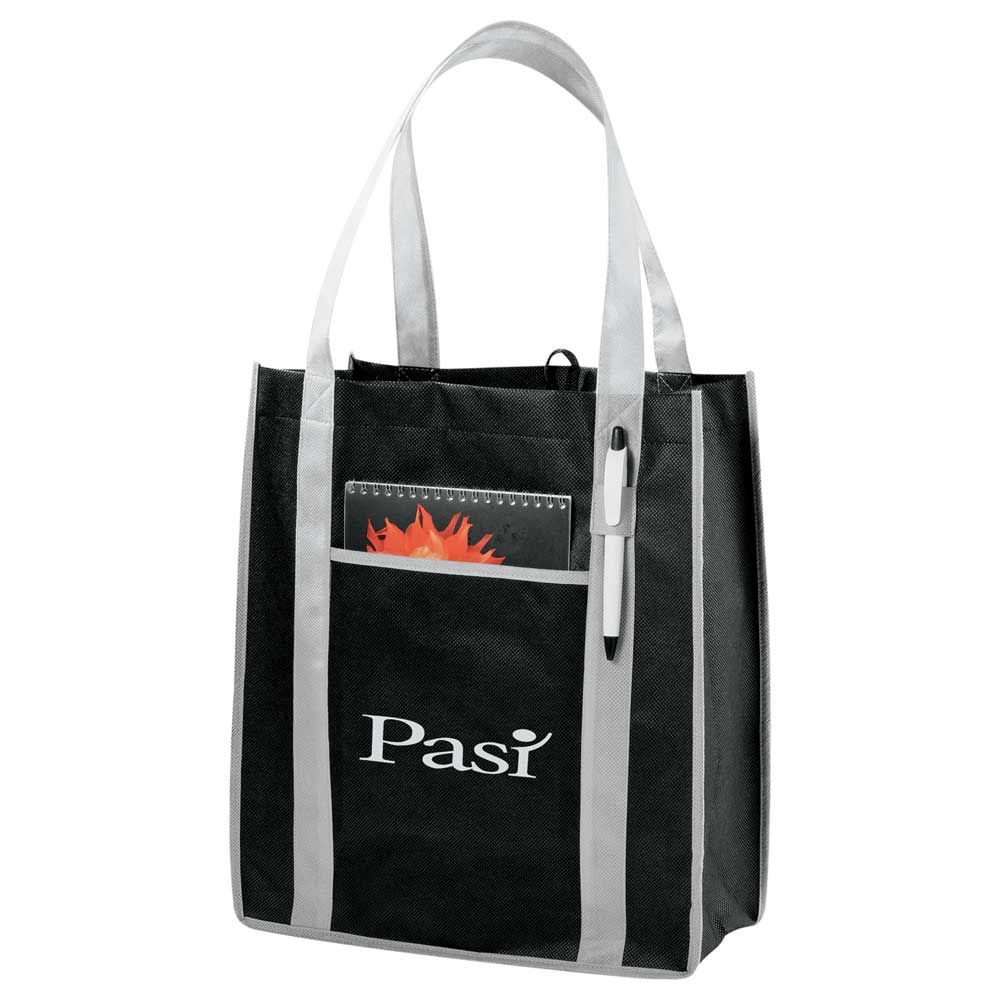 Contrast Non-Woven Carry-All Tote - Image 3