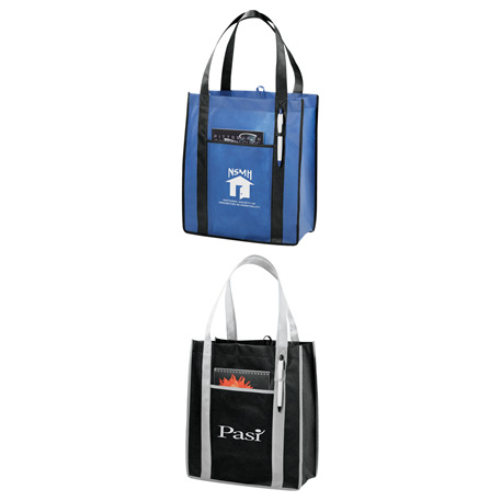 Contrast Non-Woven Carry-All Tote