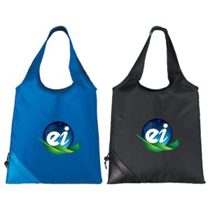 Metallic Accent Foldaway Tote