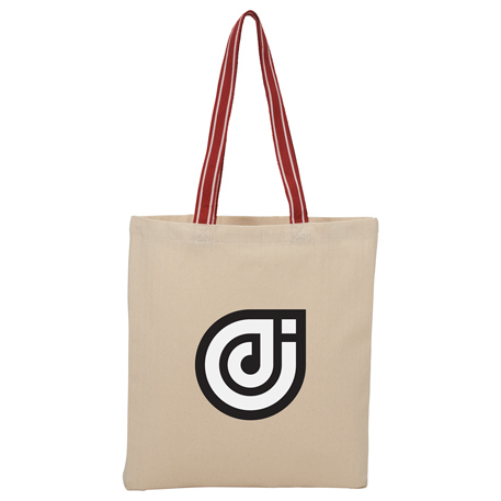 Stripe Handle 6oz Cotton Canvas Convention Tote - Image 2