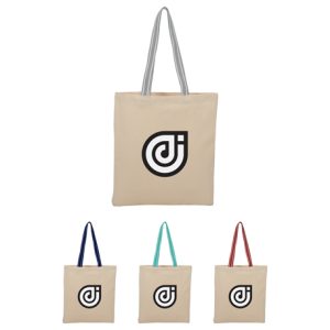 Stripe Handle 6oz Cotton Canvas Convention Tote