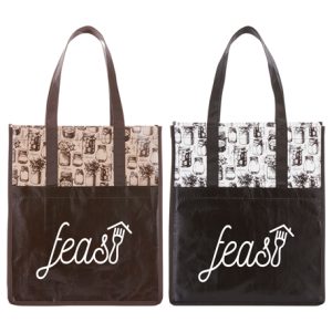 Vintage Mason Jar Laminated Grocery Tote