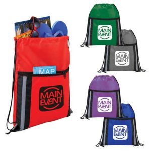 Deluxe Reflective Drawstring Bag