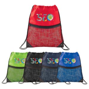 Tech Print Mesh Drawstring Bag