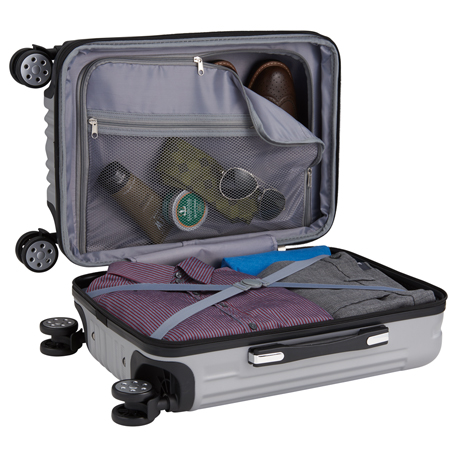 Metallic Upright Expandable Luggage with Tag - Image 4