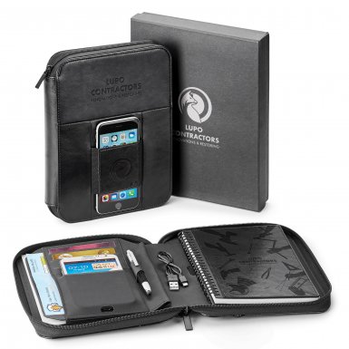 FABRIZIO A5 ZIP JOURNAL WITH 5,000 MAH WIRELESS CHARGING POWER BANK T127