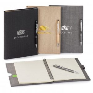 LINEN REFILLABLE HARD COVER JOURNAL COMBO ST4728