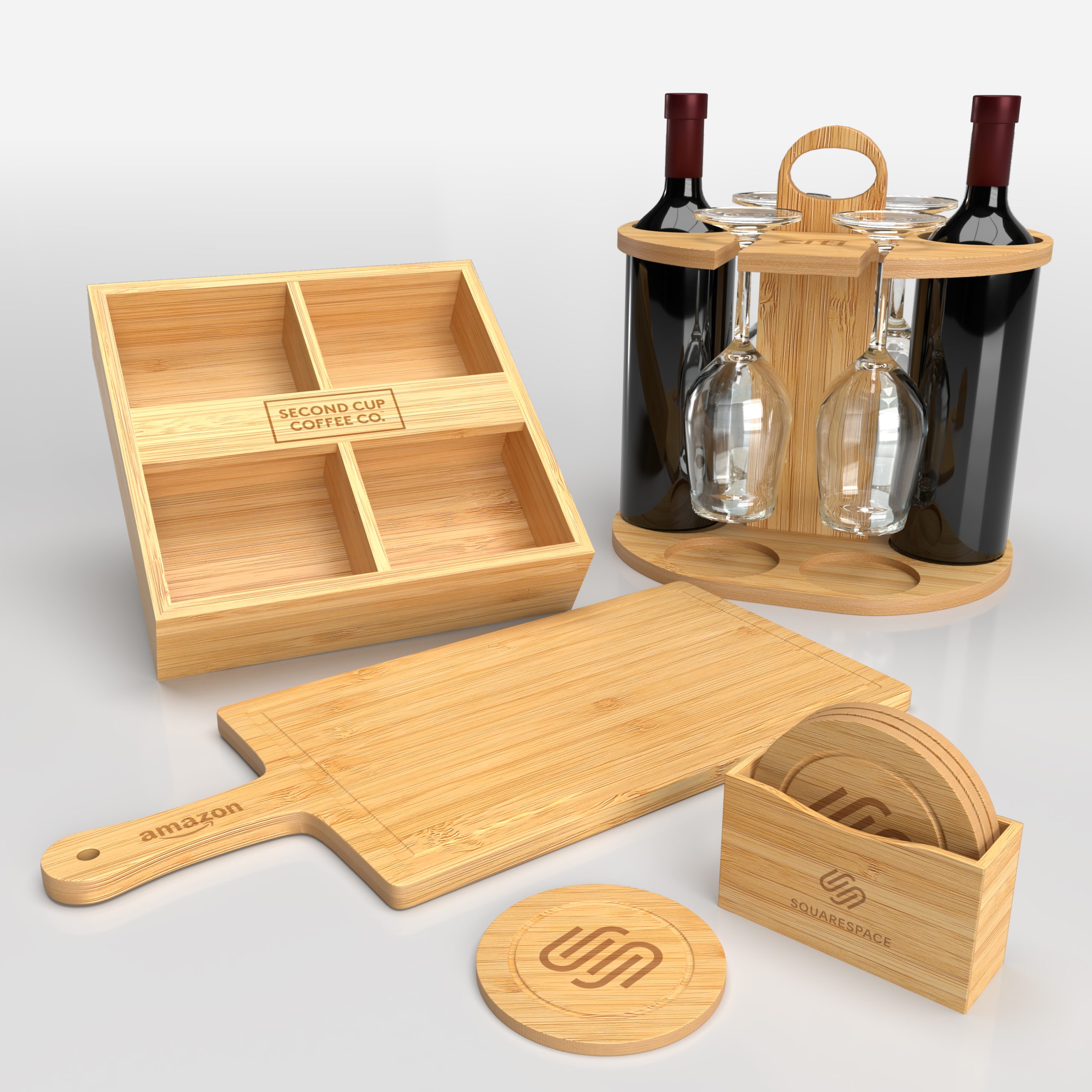 Bamboo 4-piece Coaster Set - Image 11