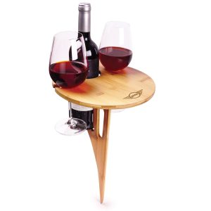 Bamboo Foldable Outdoor Wine Table