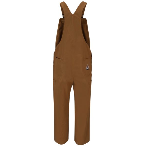 Men's Heavyweight Fr Brown Duck Bib Overall With Knee Zip - Image 2