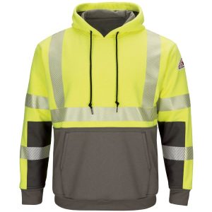 Men's Hi-visibility Color Block Pullover Fleece Sweatshirt