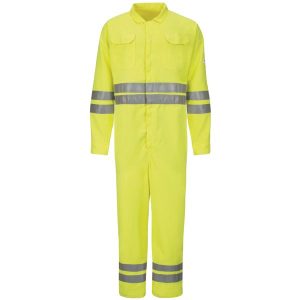 Men's Lightweight Fr Hi-visibility Deluxe Coverall With Reflective Trim