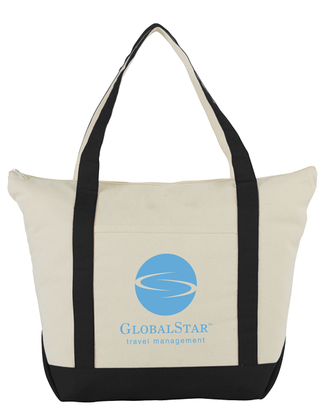 Classic 12oz Cotton Canvas Zippered Boat Tote